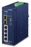Planet IGS-624HPT Industrial Switch 4x 1Gb RJ-45 + 2x 1Gb SFP PoE+ 802.3at 36 120W IP40 DC12-56V -40 +75°C bez ventilatora