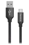 Värviline USB-andmekaabel USB-C 2,4A 2m must