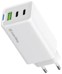 COLORWAY 2x USB-C 1x USB-A power charger GaN PD PPS 65W White COLORWAY 2x USB-C 1x USB-A power charger GaN PD PPS 65W White (1 of 12)