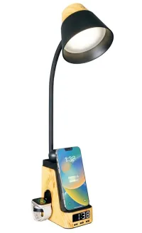 Lampă de masă LED IMMAX IDEAL cu încărcare Qi CCT 8W 800lm ceas deșteptător cu lumină de ceas lemn negru Lampă de masă LED IMMAX IDEAL cu încărcare Qi CCT 8W 800lm ceas deșteptător cu lumină de ceas lemn negru (1 of 9)