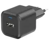Swissten GAN strømadapter 1x USB-C 35W PD + 1x USB-A 27W QC Sort
