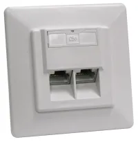 XtendLan 2x RJ-45 Cat5e shielded flush-mounted socket, angled outlet, push-in dual (1 of 3)
