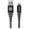 Swissten podatkovni kabel kevlar usb lightning 1,5 m antracit