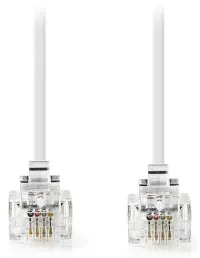 NEDIS puhelinkaapeli RJ11 pistoke - RJ11 pistoke 10m valkoinen NEDIS puhelinkaapeli RJ11 pistoke - RJ11 pistoke 10m valkoinen (1 of 2)