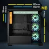 Cás BitFenix ​​​​CETO ATX 4x 120mm lucht leanúna FRGB 2x USB 3.0 USB-C gloine tempered dubh thumbnail (9 of 10)