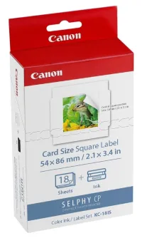 Canon KC18IF sticker Canon KC18IF sticker 54x86 18pcs for dye-sublimation printer Canon KC18IF sticker Canon KC18IF sticker 54x86 18pcs for dye-sublimation printer (1 of 1)