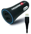 Swissten cl adapter 24a strøm 2x usb + lightning kabel