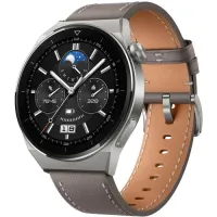 Watch GT3 Pro 46 mm Light Titanium Case Gray Leather Strap Watch GT3 Pro 46 mm Light Titanium Case Gray Leather Strap (1 of 5)