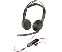 Zestaw słuchawkowy Poly Blackwire 5220 z gniazdem 3,5 mm i adapterem USB-C A stereo (1 of 1)