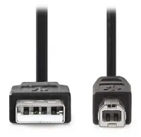 Cavo NEDIS USB 2.0 con connettore USB-A e USB-B per stampante ecc., blister nero, 3 m Cavo NEDIS USB 2.0 con connettore USB-A e USB-B per stampante ecc., blister nero, 3 m (1 of 2)