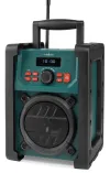 NEDIS digitální pracovní rádio stolní výkon 15W DAB+ FM Bluetooth IP65 napájení z baterie síťové černo-zelené