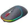 CANYON optesch Wireless Maus MW-22 RGB 800 1200 1600 dpi 4 Schlësselen BT+2.4GHz Batterie 650mAh donkelgrau