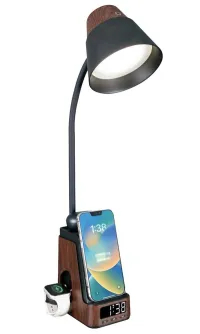 Lampă de masă LED IMMAX IDEAL cu încărcare Qi CCT 8W 800lm ceas deșteptător cu ceas lemn închis negru Lampă de masă LED IMMAX IDEAL cu încărcare Qi CCT 8W 800lm ceas deșteptător cu ceas lemn închis negru (1 of 12)