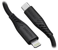 Câble de données USB-C Lightning en silicone souple Swissten 0,4 m noir Câble de données USB-C Lightning en silicone souple Swissten 0,4 m noir (1 of 2)
