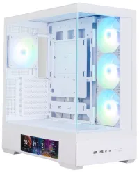 Zalman Gehäuse P40 DS ATX, 4x120mm ARGB-Lüfter, 2xUSB 3.0 USB-C, Panorama-Display, weiß (1 of 9)