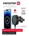 Suporte magnético para ventilação de carro Swissten Magstick compacto com carregamento sem fio 15 W 75 W (compatível com Magsafe) thumbnail (5 of 5)