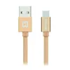 Swissten datu kabelis Tekstila USB USB-C 2,0 M zelts