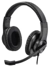 HAMA austiņas PC Office stereo HS-P300 vadu austiņas + mikrofons 2x 35 mm ligzdas jutība 100 dB mW melna