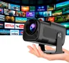 HELMER smarter tragbarer Projektor SP 600 FULL HD (1920 x 1080px) HDMI USB Bluetooth Wi-Fi Lautsprecher Android 13 schwarz thumbnail (2 of 2)
