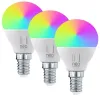 IMMAX NEO LITE SMART set 3x lampadina LED E14 6W RGB+CCT colore e bianco dimmerabile Wi-Fi P45 TUYA