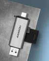 AXAGON memóriakártya-olvasó MicroSD SD CRE-SAC USB-A USB-C 3.2 Gen1 thumbnail (3 of 4)