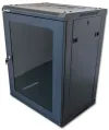 XtendLan 15U 600x450 na zeď jednodílný rozložený skleněné dveře černé