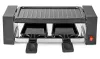 NEDIS Gourmet Raclette Grill rechteckeg Grillplack 23 x 10 cm fir 2 Persounen Spatel non-stick Uewerfläch schwaarz thumbnail (1 of 4)