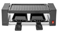 NEDIS Gourmet Raclette Grill rechteckeg Grillplack 23 x 10 cm fir 2 Persounen Spatel non-stick Uewerfläch schwaarz NEDIS Gourmet Raclette Grill rechteckeg Grillplack 23 x 10 cm fir 2 Persounen Spatel non-stick Uewerfläch schwaarz (1 of 4)