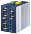 Planet IGS-4215-24T4X industriell L2-switch 24 GbE 4x10 Gb SFP+ -40~75°C 9-48VDC IP30 fläktlös