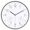 Orologio da parete NEDIS, diametro 300 mm, movimento silenzioso, termometro, igrometro, plastica, bianco-nero Orologio da parete NEDIS, diametro 300 mm, movimento silenzioso, termometro, igrometro, plastica, bianco-nero