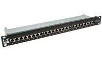 LYNX Patch panel 19" 24 vrat Cat6a zaščiten črno LYNX Patch panel 19" 24 vrat Cat6a zaščiten črno (1 of 5)