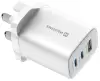 Блок живлення Swissten Edge GaN 2x USB-C PD 65W + 1x USB-A 18W QC для розетки UK White Блок живлення Swissten Edge GaN 2x USB-C PD 65W + 1x USB-A 18W QC для розетки UK White