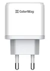 COLORWAY 1x USB og 1x USB-C netoplader 45W 100V-240V Hvid thumbnail (2 of 5)