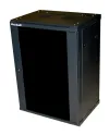 XtendLan 12U 600x450 na zeď jednodílný rozložený skleněné dveře černý