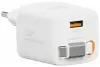 Адаптер живлення Swissten Slidecharge GaN 45W 1x USB-A 18W з висувним кабелем USB-C 0.75 м білий
