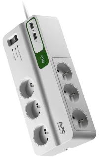 APC Surge Protector Essential SurgeArrest PM6U-FR 6 Sockets 2x USB APC Surge Protector Essential SurgeArrest PM6U-FR 6 Sockets 2x USB (1 of 2)