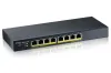 ZyXEL GS1900-8HP v3 8 portos GbE L2 PoE Smart Switch 802.3 asztali ventilátor nélküli 70 Watt