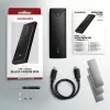 AXAGON box M.2 NVMe SSD EEM2-UB2 USB-C USB 3.2 Gen2 musta kaapeli 20cm USB-C to USB-C thumbnail (11 of 11)