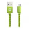 Swissten datu kabelis Tekstila USB mikro USB 1,2 M zaļš