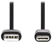 Кабель NEDIS с разъемом USB 2.0, разъемом USB-A и разъемом USB-C, мощностью 5 Вт, скоростью передачи данных 480 Мбит/с, никелированное покрытие, черный, длина 1 м. Кабель NEDIS с разъемом USB 2.0, разъемом USB-A и разъемом USB-C, мощностью 5 Вт, скоростью передачи данных 480 Мбит/с, никелированное покрытие, черный, длина 1 м. (1 of 2)