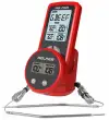 Termometro da cucina wireless HELMER con due sonde TM 26 Display LCD da 50 a 300 °C rosso