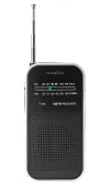 NEDIS portable radio AM FM battery powered analog 1.5 W headphone output aluminum black thumbnail (3 of 6)