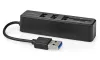 NEDIS USB hub plug USB-A socket USB-A 3 ports power supply from USB SD & MicroSD 3x USB black