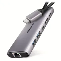 AXAGON Multi-USB-C 6-in-1-Hub HMC-6G2L USB 3.2 Gen2 1x PD 100W 1x USB-C 2x USB-A HDMI 1x GLAN 15cm AXAGON Multi-USB-C 6-in-1-Hub HMC-6G2L USB 3.2 Gen2 1x PD 100W 1x USB-C 2x USB-A HDMI 1x GLAN 15cm (1 of 7)