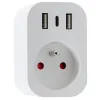 IMMAX NEO SMART nutikas sisepesa pistikupesaga (tüüp E) 16A 2x USB 1x USB-C Zigbee LIDL TUYA