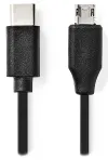 NEDIS cable USB 2.0 plug USB-C - plug USB micro-B black 1m