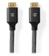 Cabo NEDIS PROFIGOLD HDMI 2.0 de alta velocidade com Ethernet 4K@60Hz conectores HDMI-HDMI banhados a ouro algodão cinza CAIXA 2m thumbnail (2 of 2)
