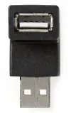 Προσαρμογέας NEDIS USB 2.0 βύσμα USB-A - υποδοχή USB-A υποδοχή 480 Mbps στρογγυλή επινικελωμένη μαύρη κυψέλη από PVC