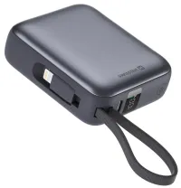 Swissten Power bank 10000 mAh con cavi USB-C e Lightning integrati grigio (1 of 5)