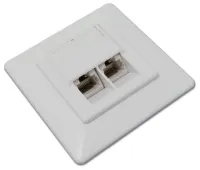 XtendLan Socket 2x RJ-45 Cat6 unshielded flush-mounted when using a box and on the wall, angled outlet XtendLan Socket 2x RJ-45 Cat6 unshielded flush-mounted when using a box and on the wall, angled outlet (1 of 2)
